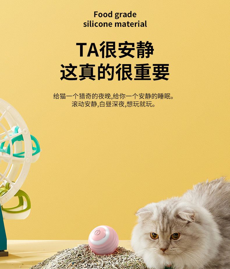 Smart Electric Cat Toy Rolling Ball Chew Proof Interactive Pet Toy for Cats