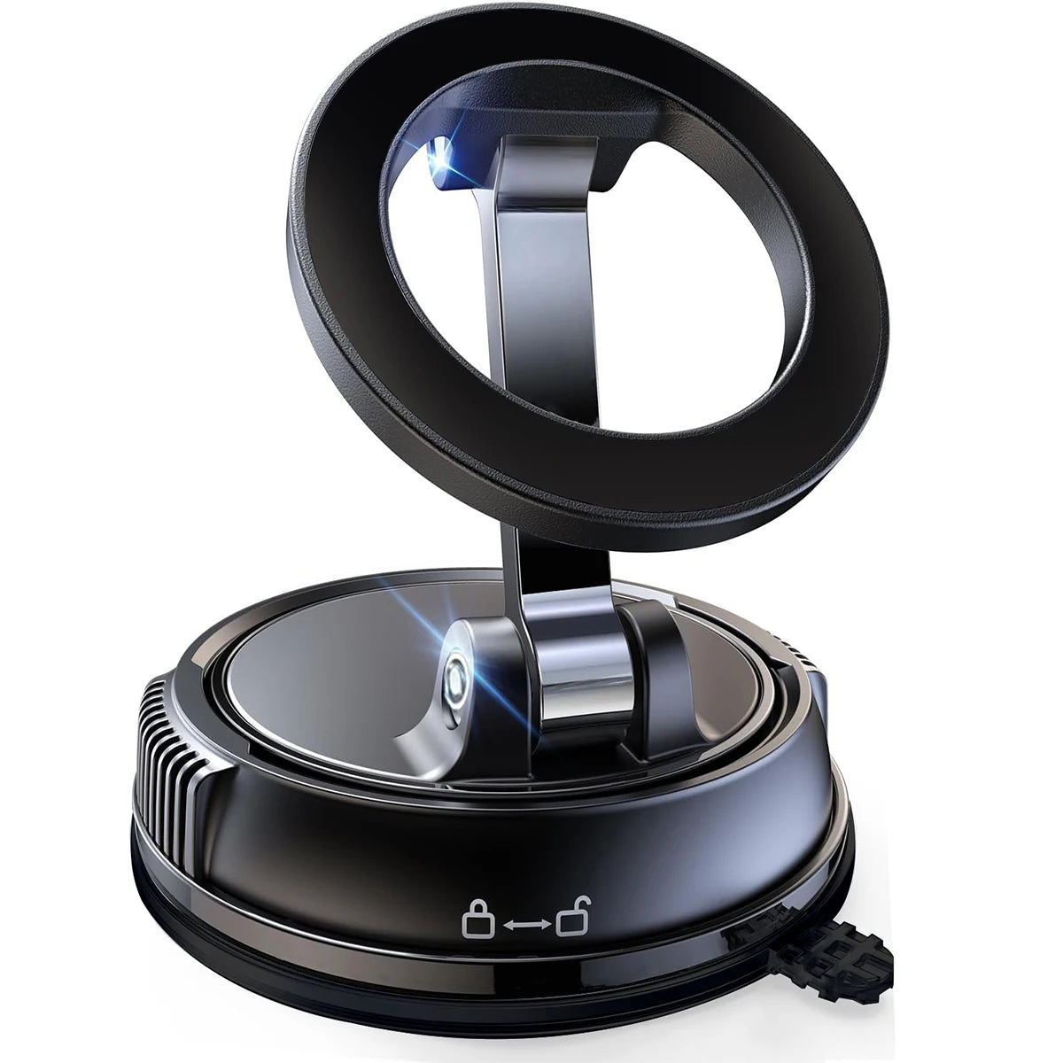 Upgraded 360° Vacuum Magnetic Phone Holder, Magnetic Car Phone Mount, Hands-Free Suction Cup Phone Holder for Car/Gym/Mirror