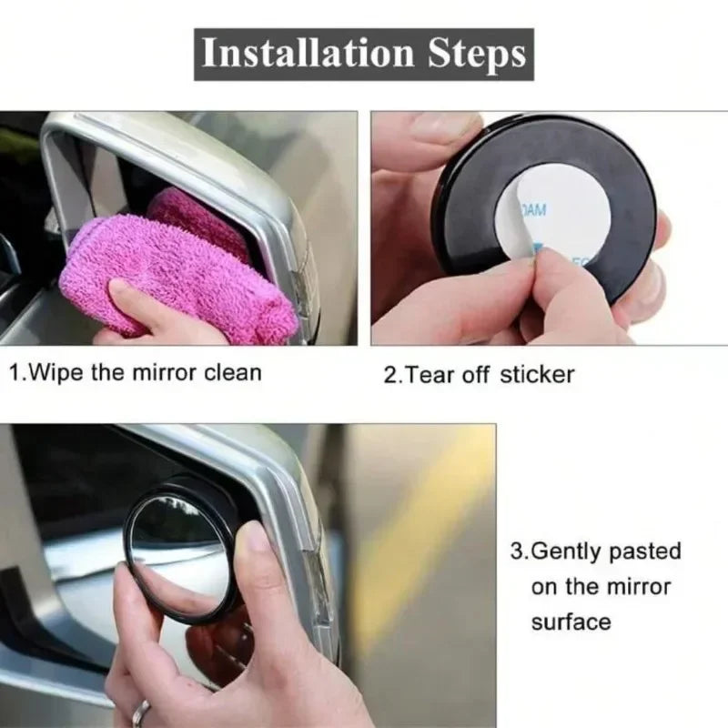 New car reversing small round mirror rearview mirror auxiliary mirror 360 degree blind spot adhesive high-definition reflector