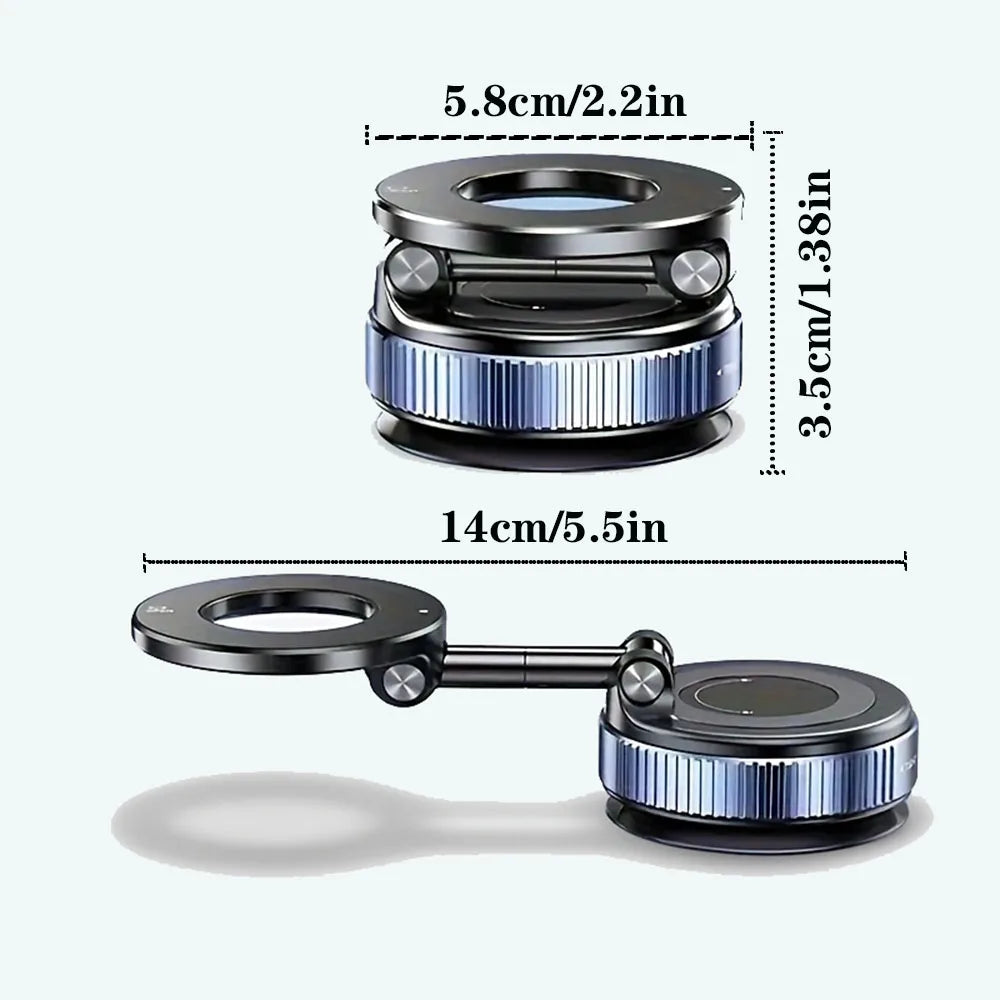 Upgraded 360° Vacuum Magnetic Phone Holder, Magnetic Car Phone Mount, Hands-Free Suction Cup Phone Holder for Car/Gym/Mirror