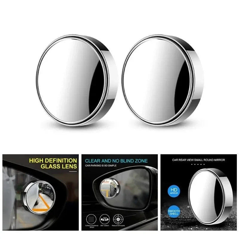 New car reversing small round mirror rearview mirror auxiliary mirror 360 degree blind spot adhesive high-definition reflector