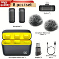 Wireless Lavalier Microphone with Charging Case Windproof Fleece Suitable for Phones Laptop Devices with Noise canceling MIC