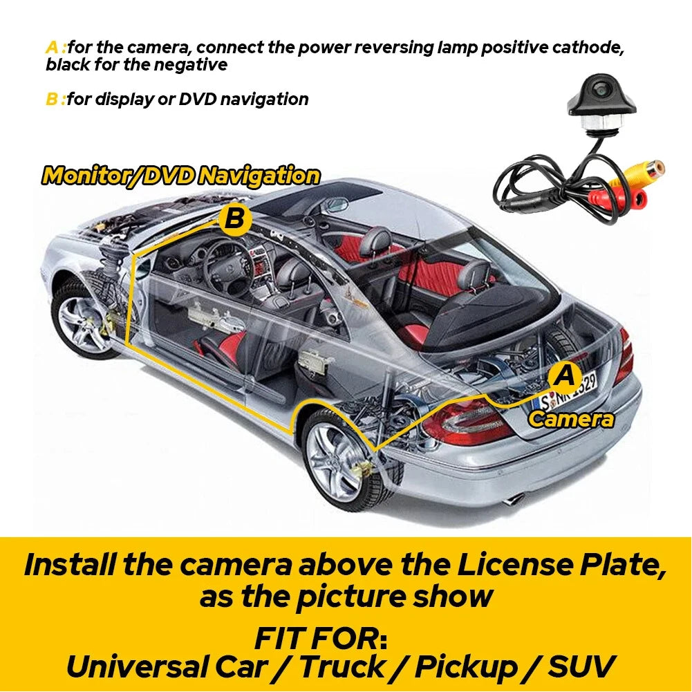 Reversing Parking Camera with Great Night Vision 170° Car Rear View Camera Car Backup Camera for Car Truck Caravan Bus