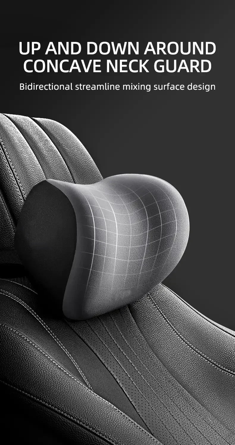 Car Memory Foam Lumbar Support Cushion, Polyester Fabric, Anti-Slip, Washable, Ergonomic Design, Slow Rebound Memory Material