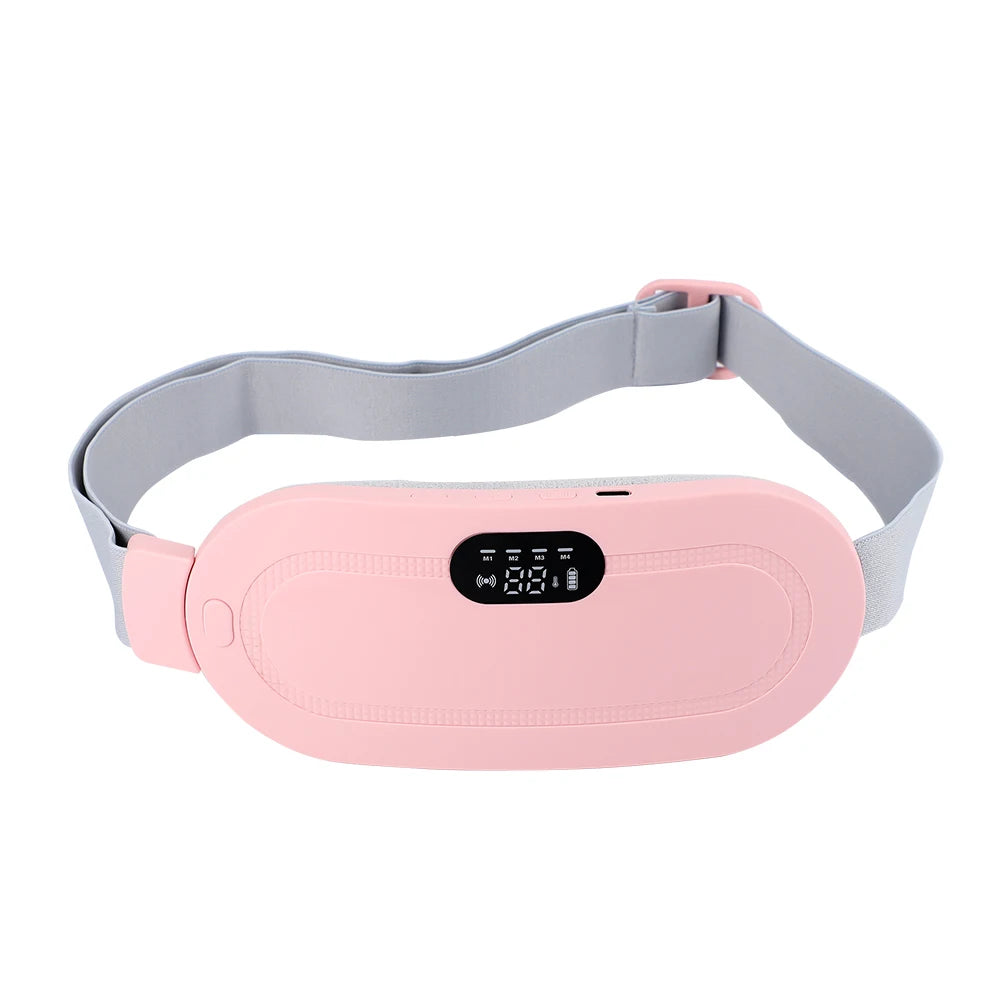 Electric Waist Massage Period Cramp Massager Vibrating Heating Belt for Menstrual Waist Stomach Abdominal Warm Palace Belt