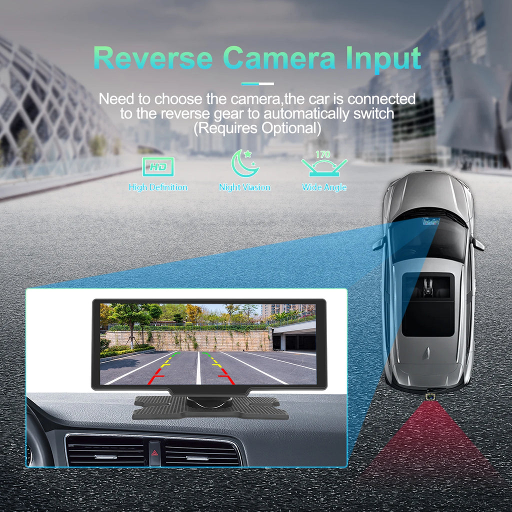 Podofo Wireless Carplay Portable Digital Dashboard Android Auto 10.26 Inch Smart Player With Voice Control 1080P BT TF