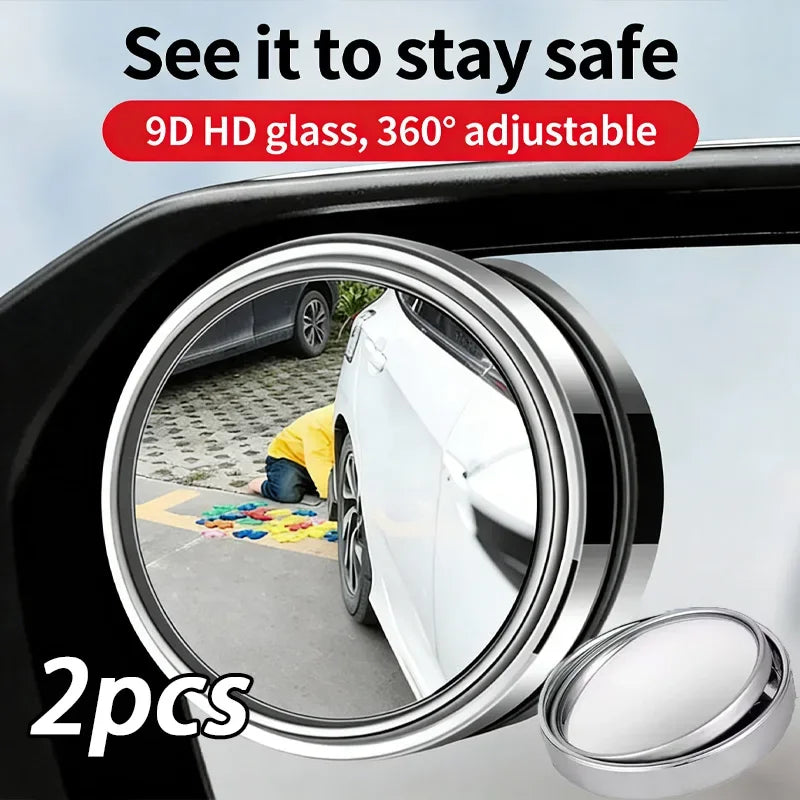 New car reversing small round mirror rearview mirror auxiliary mirror 360 degree blind spot adhesive high-definition reflector