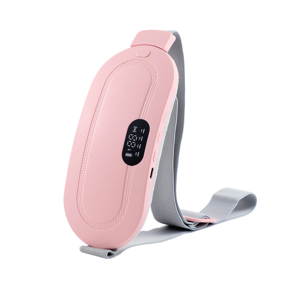 Electric Waist Massage Period Cramp Massager Vibrating Heating Belt for Menstrual Waist Stomach Abdominal Warm Palace Belt