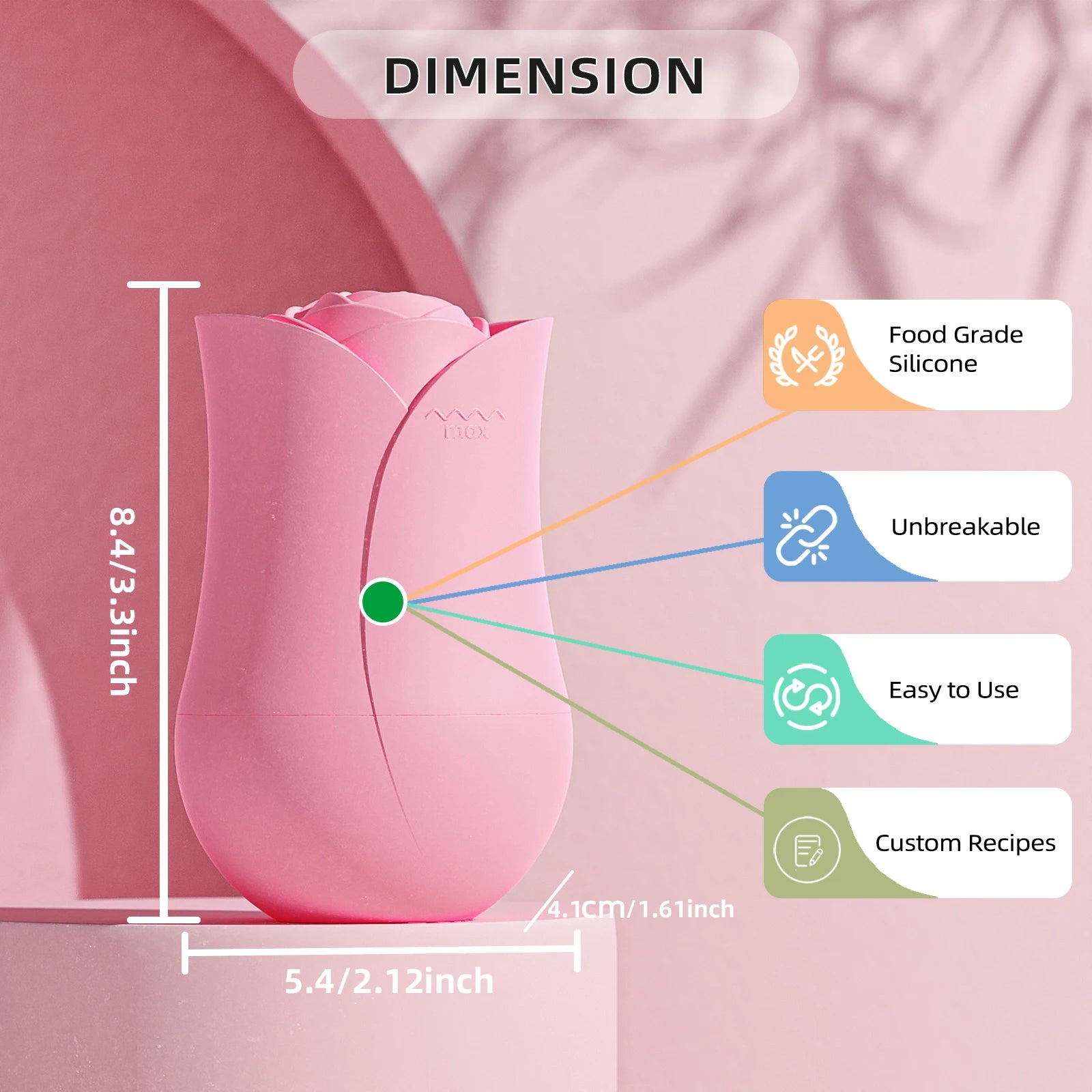 1pc Rose Shape Ice Roller for Face Portable Reusable Cold Compress Massager to Eliminate Morning Facial Puffiness Easy Usage