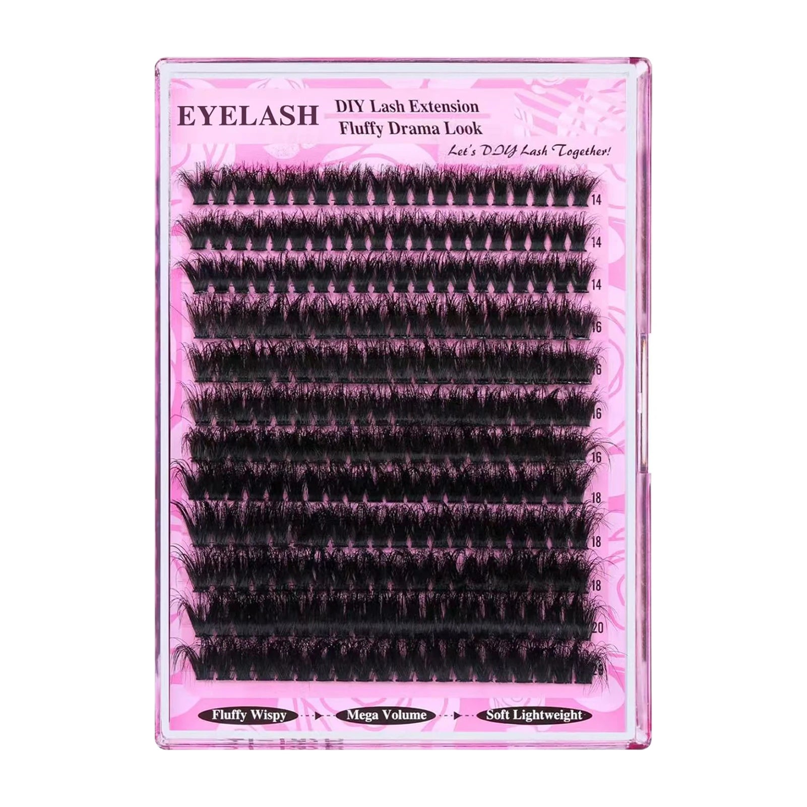 200D Faux mink lash extenstions manga individual cluster lashes 14-20mm natural long black eyelashes D Curl false eyelash makeup