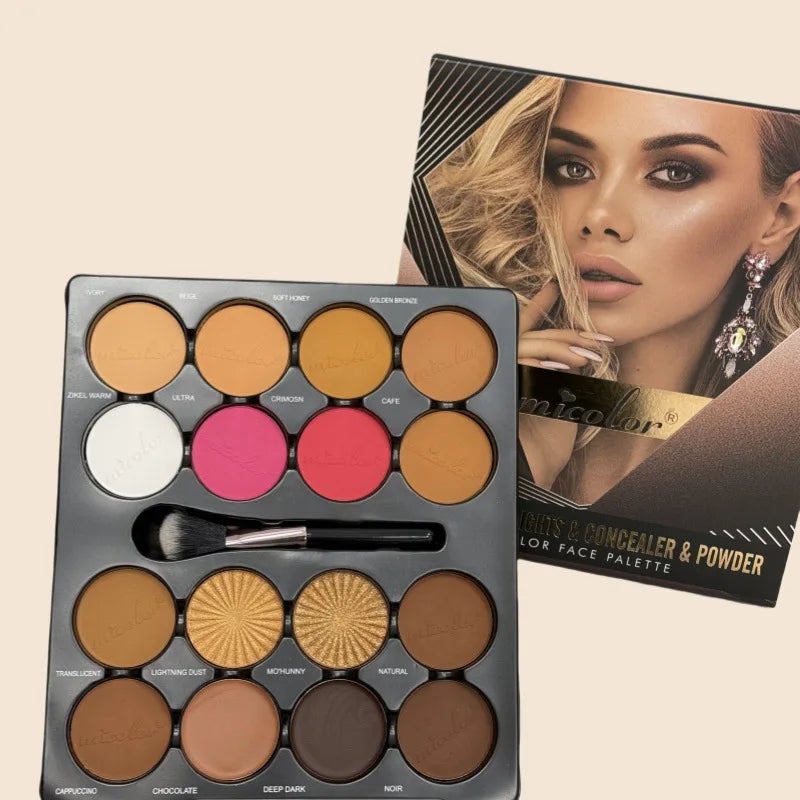 16-Color Blush Three-dimensional Grooming Nose Shadow Highlight Brightening Pearlescent Earth Color Wheat Bronze Contour Palette