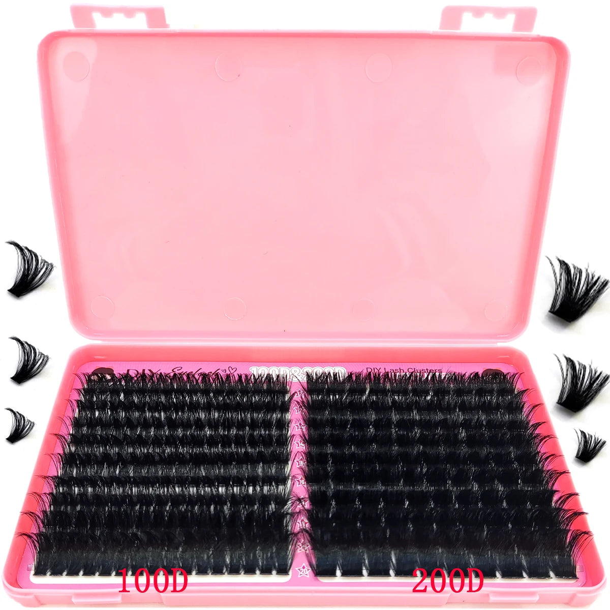 HBZGTLAD 100D/200D false eyelash clusters fluffy thick and dense single eyelash book clusters extended DIY home use
