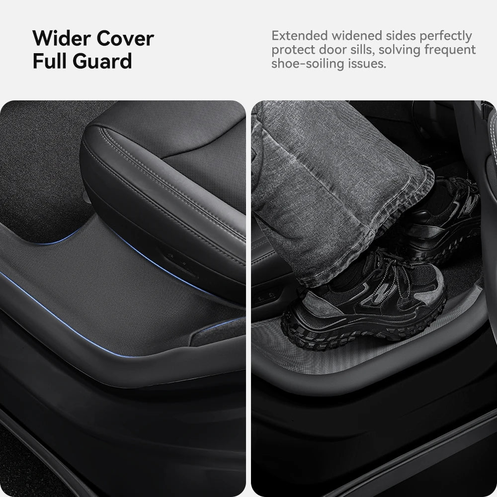 YZ for Tesla Model Y Juniper 2026 Floor Mats with Door Sill Protection Strips All-weather Floor Liner Cargo Mat Trunk Backrest