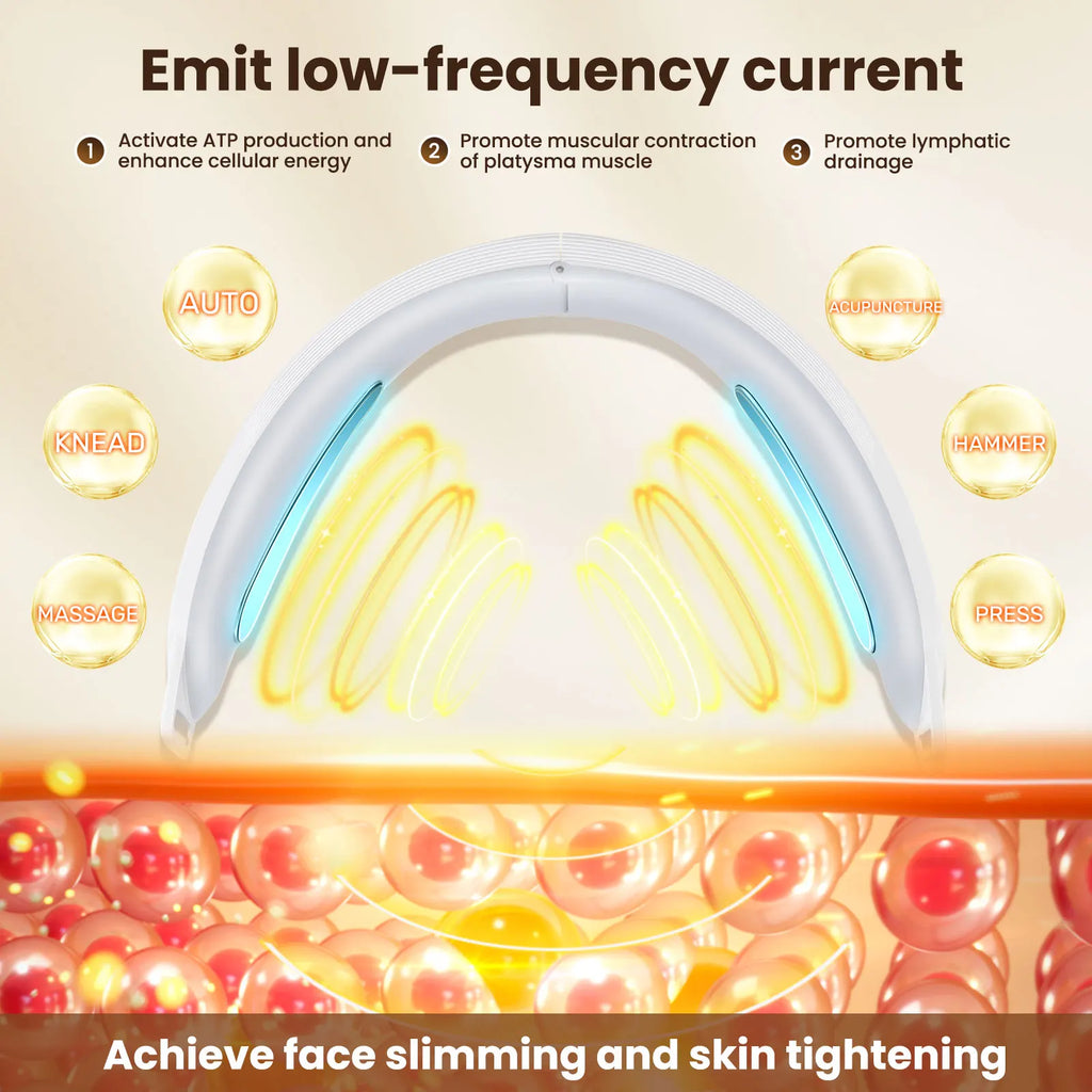 EMS Face Lifting Device LED Photon Therapy Vibration Facial Massager Face Slimming Double Chin Removal V Line Lift Belt SkinCare