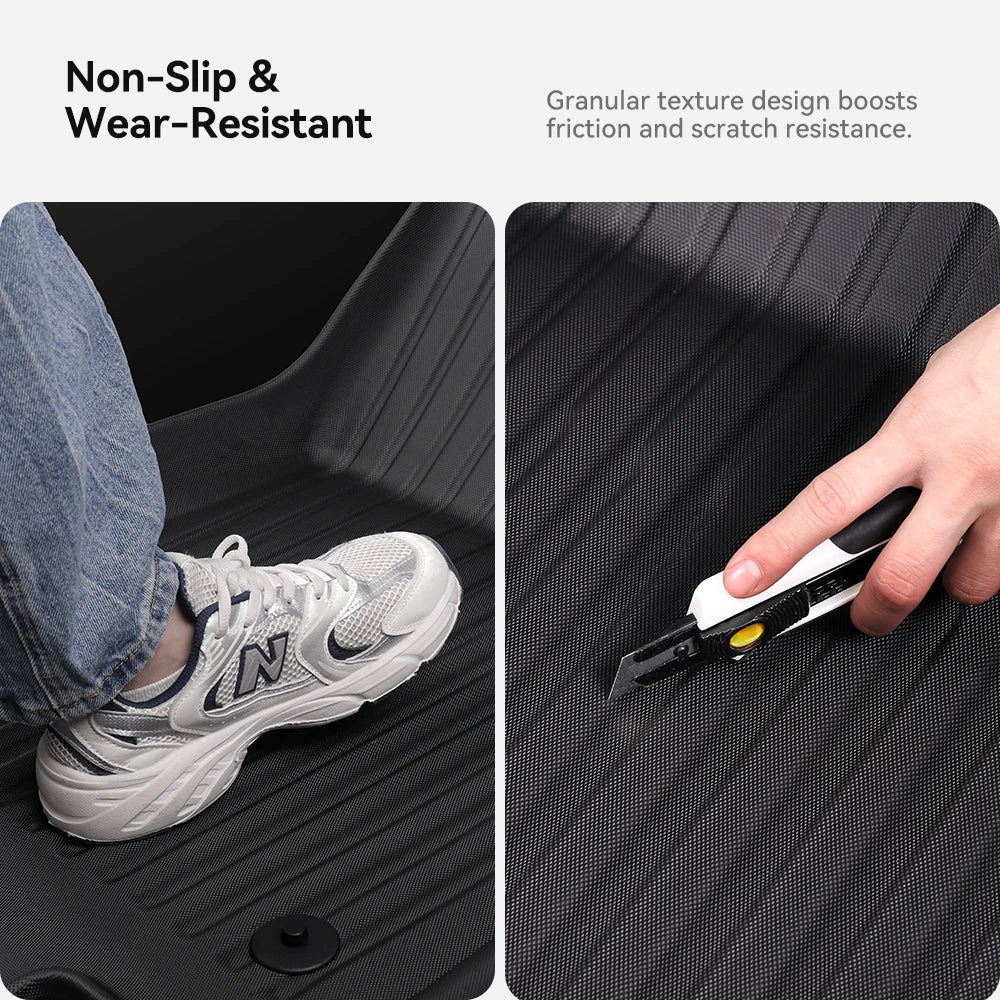 YZ for Tesla Model Y Juniper 2026 Floor Mats with Door Sill Protection Strips All-weather Floor Liner Cargo Mat Trunk Backrest