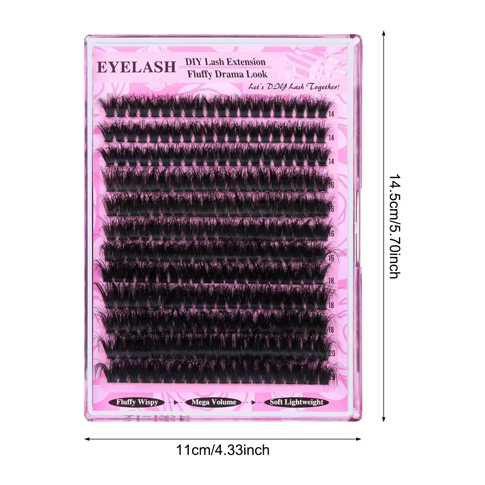 200D Faux mink lash extenstions manga individual cluster lashes 14-20mm natural long black eyelashes D Curl false eyelash makeup