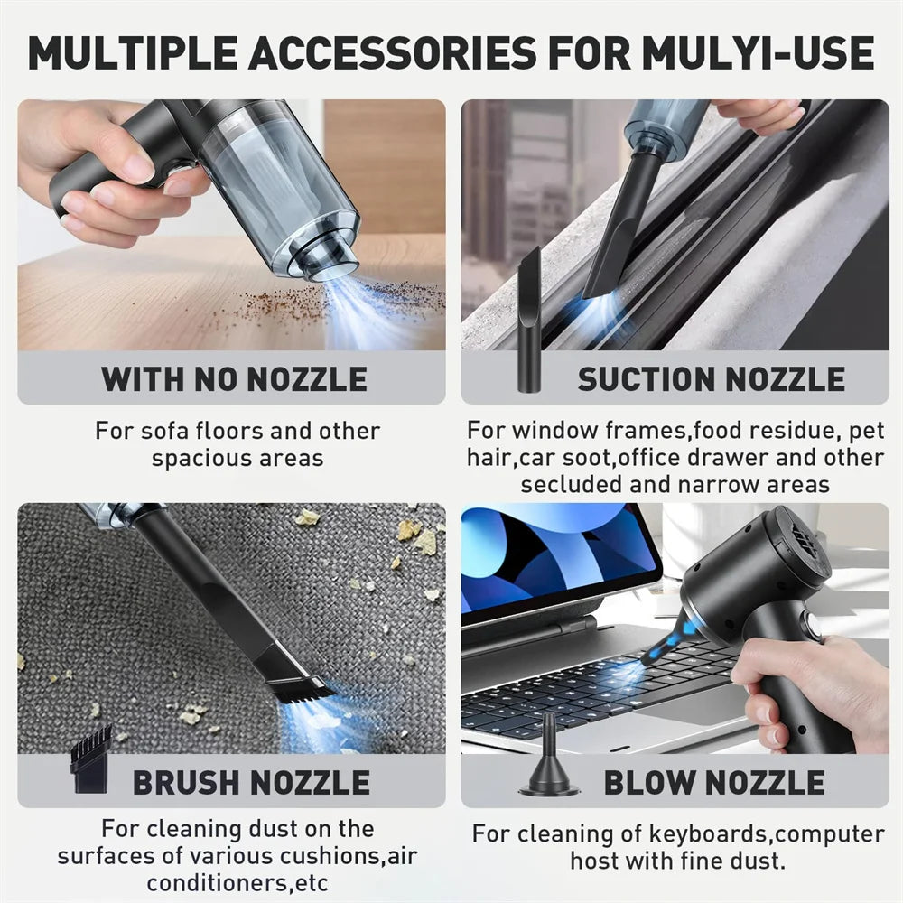 Handheld Portable Small Vacuum Cleaner Multi-Purpose Use for Cars And Household Compact Pump for Easy Cleaning