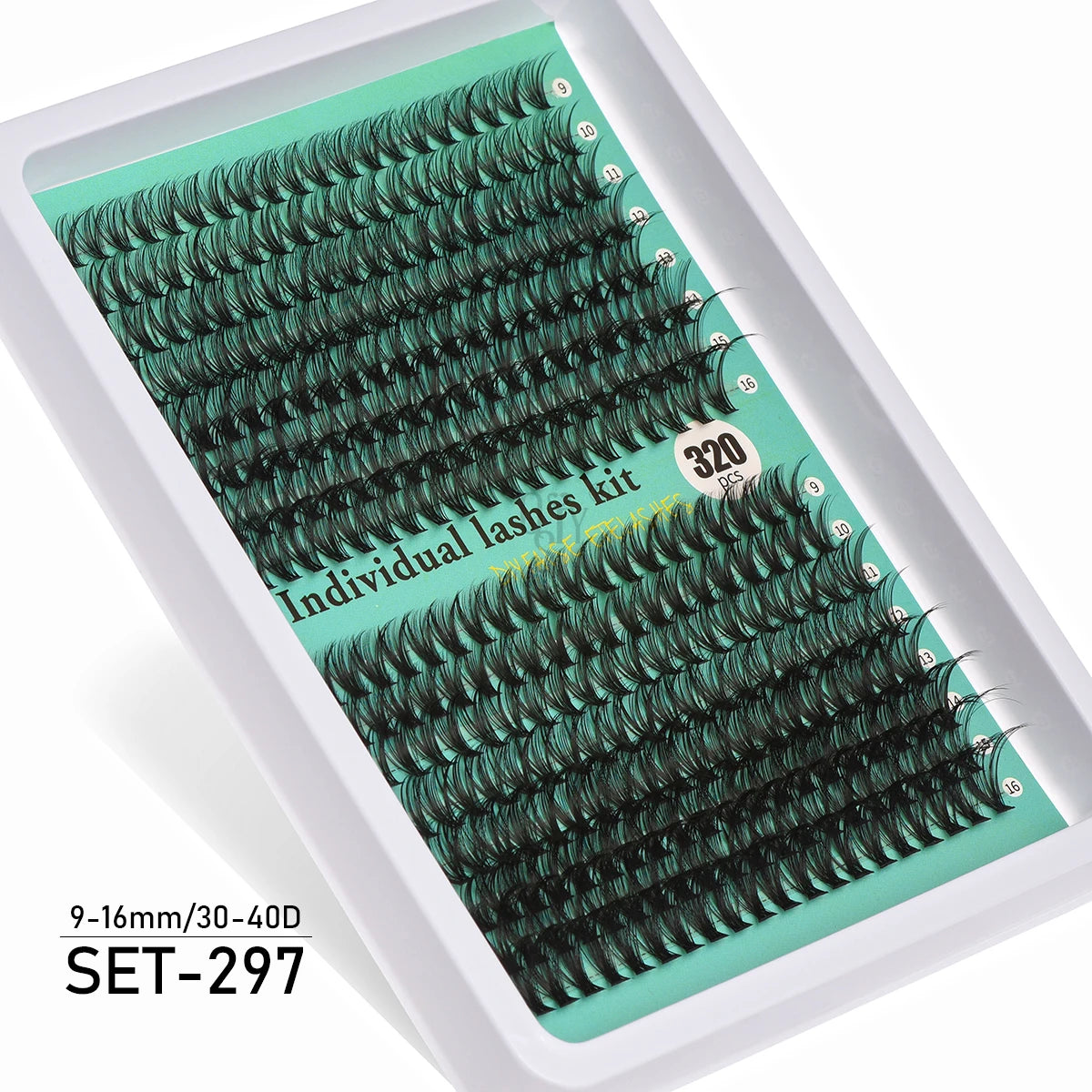 QSTY False eyelashes Cluster Lashes Kit Fluffy Individual Lashes Volume Mixed Tray Faux Mink Lashes Eyelash Extension Makeup