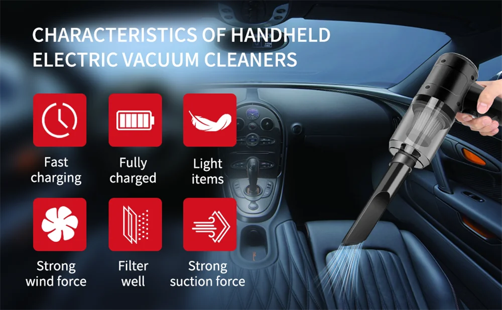 Handheld Portable Small Vacuum Cleaner Multi-Purpose Use for Cars And Household Compact Pump for Easy Cleaning