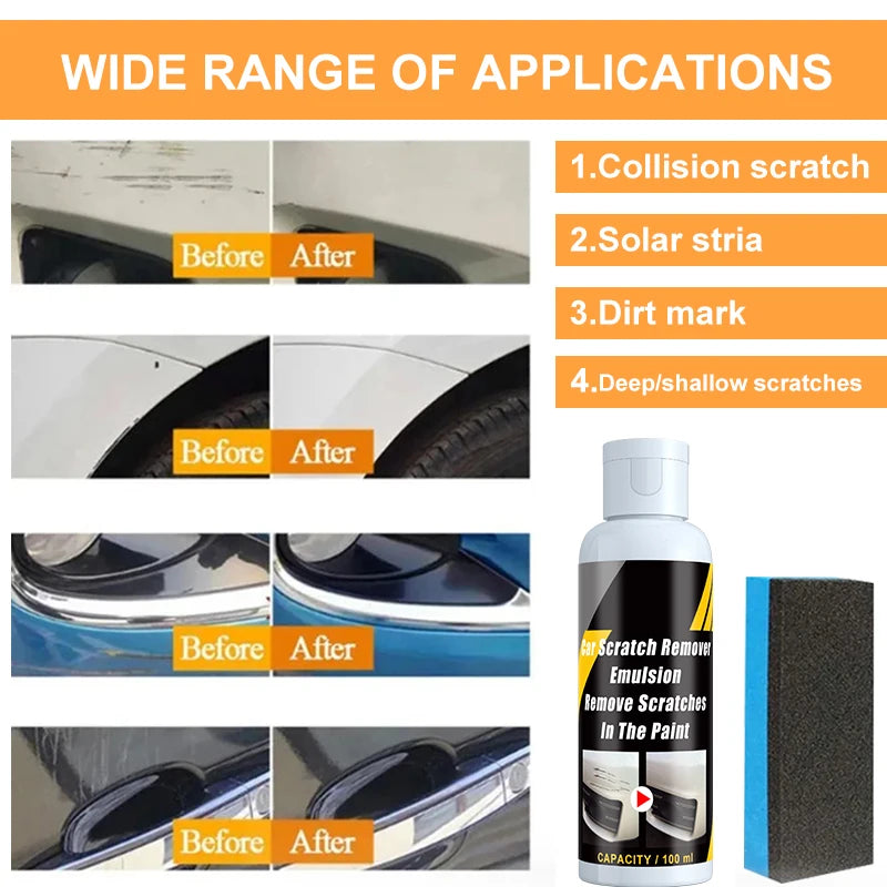 Car Scratch Remover Paint Multi Purpose Grinding Compound Gloss Polishing Remover Body Grinding Compound Anti Scratch Wax