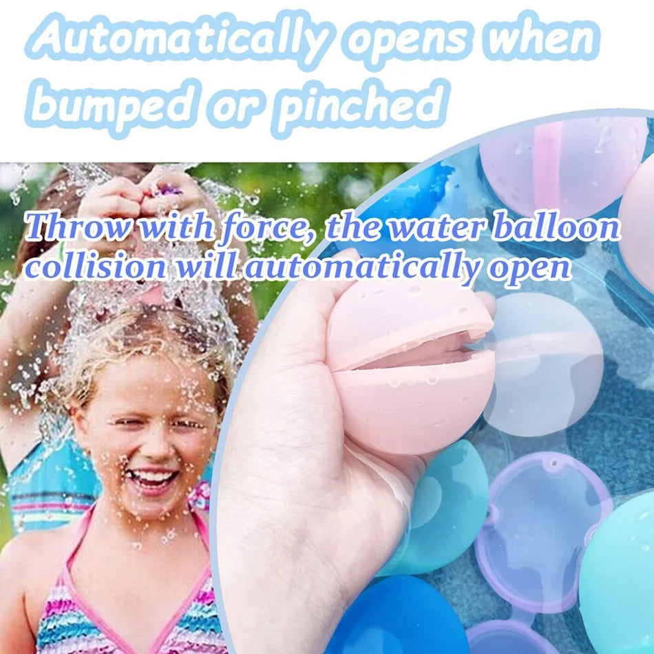 Reusable Water Balloons Toys Quick Fill Self Sealing Water Bomb for Summer Games Children's Adults Outdoor Activities Toy Gifts