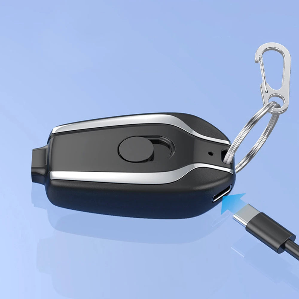 1500mAh Mini Keychain Charger Power Emergency Pod With Type-C Ultra-Compact Mini Battery Pack Fast Charging Backup Power Bank