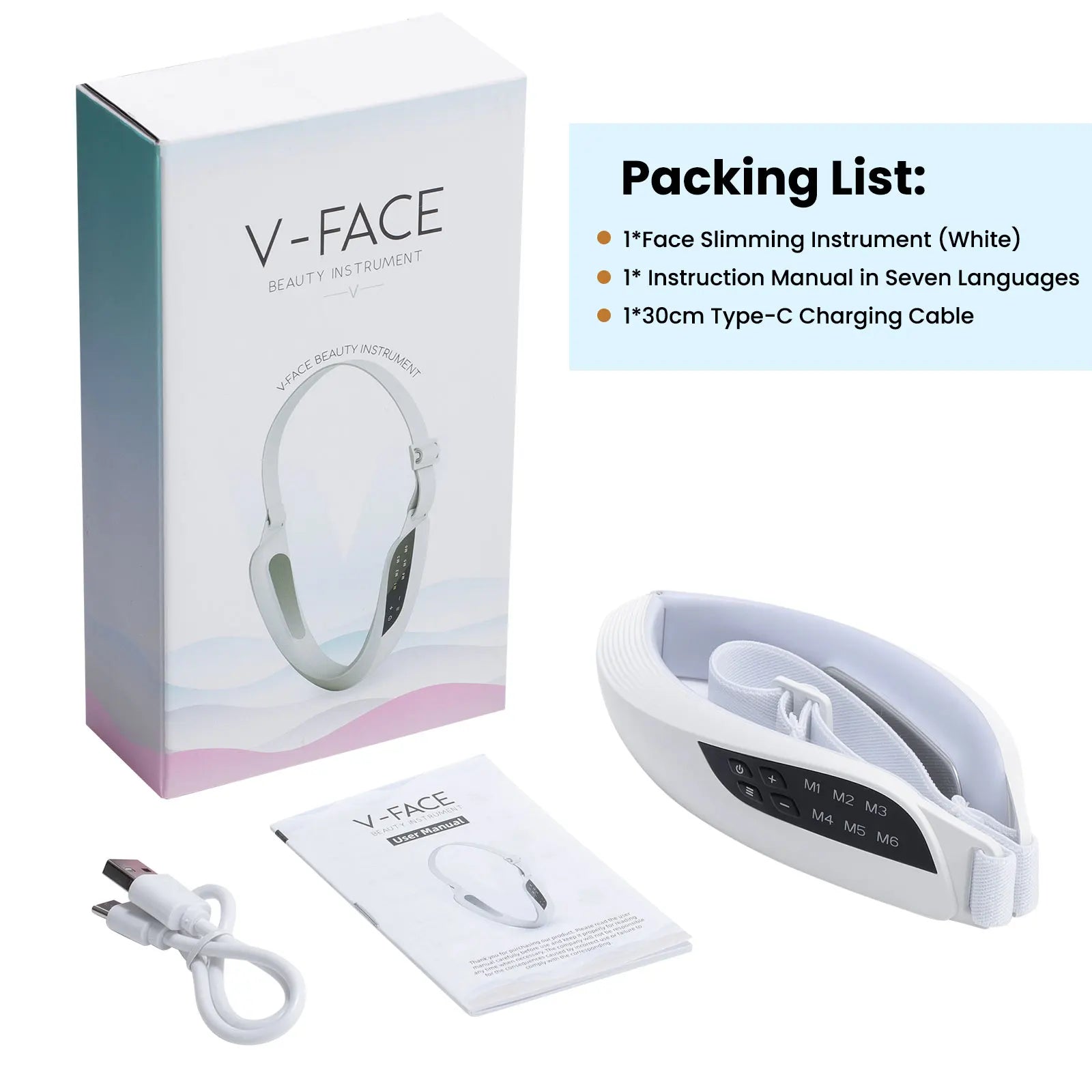 EMS Face Lifting Device LED Photon Therapy Vibration Facial Massager Face Slimming Double Chin Removal V Line Lift Belt SkinCare