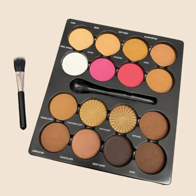 16-Color Blush Three-dimensional Grooming Nose Shadow Highlight Brightening Pearlescent Earth Color Wheat Bronze Contour Palette