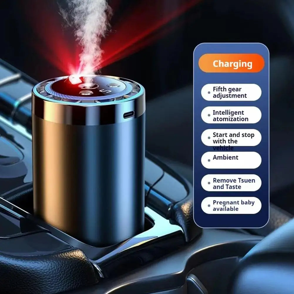 Car Air Fresheners Car Electric Air Diffuser Aroma Car Air Vent Humidifier Mist Aromatherapy Oil Light Starry Sky Summit