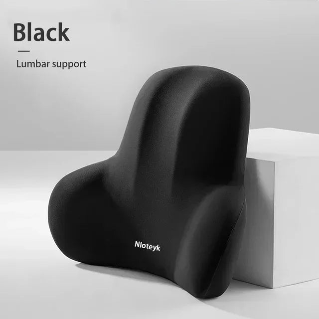 Car Memory Foam Lumbar Support Cushion, Polyester Fabric, Anti-Slip, Washable, Ergonomic Design, Slow Rebound Memory Material