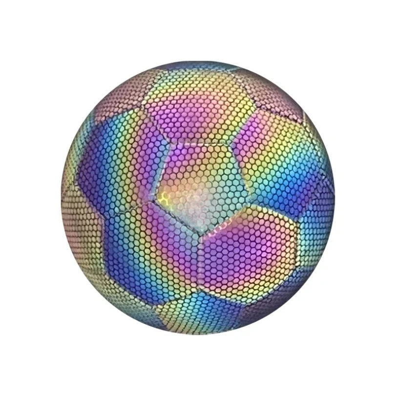 1pc Size 5 Reflective Football, Luminous Colorful Soccer Ball For Indoor And Outdoor Training 1pc Size 5 Reflective Football