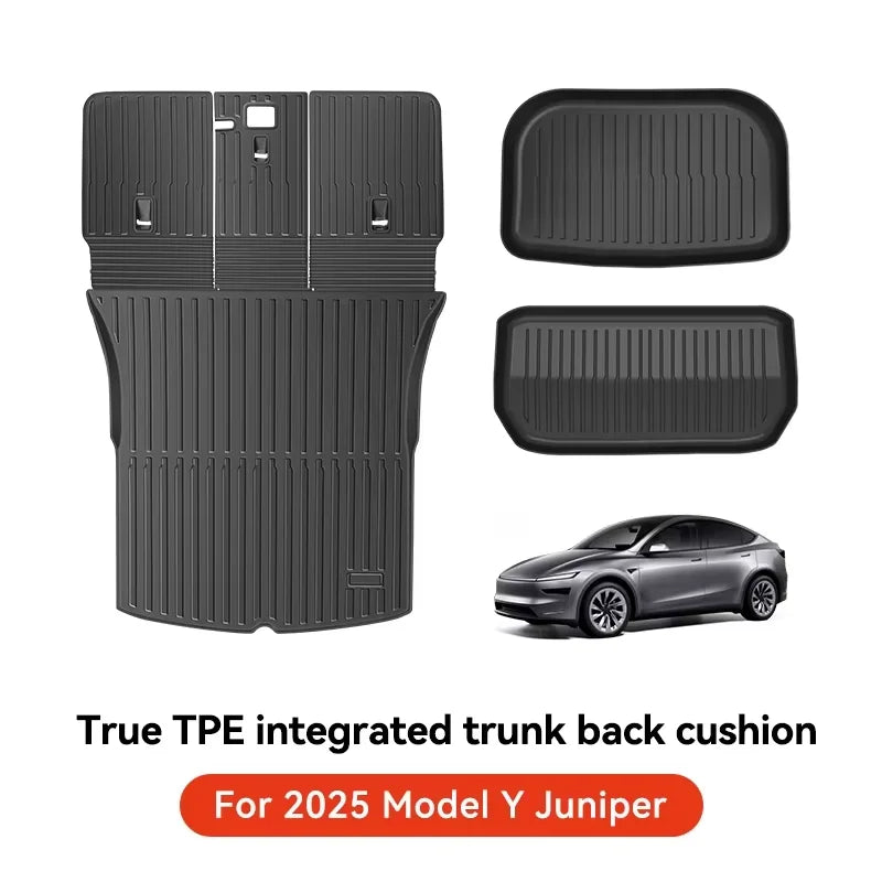 YZ for Tesla Model Y Juniper 2026 Floor Mats with Door Sill Protection Strips All-weather Floor Liner Cargo Mat Trunk Backrest
