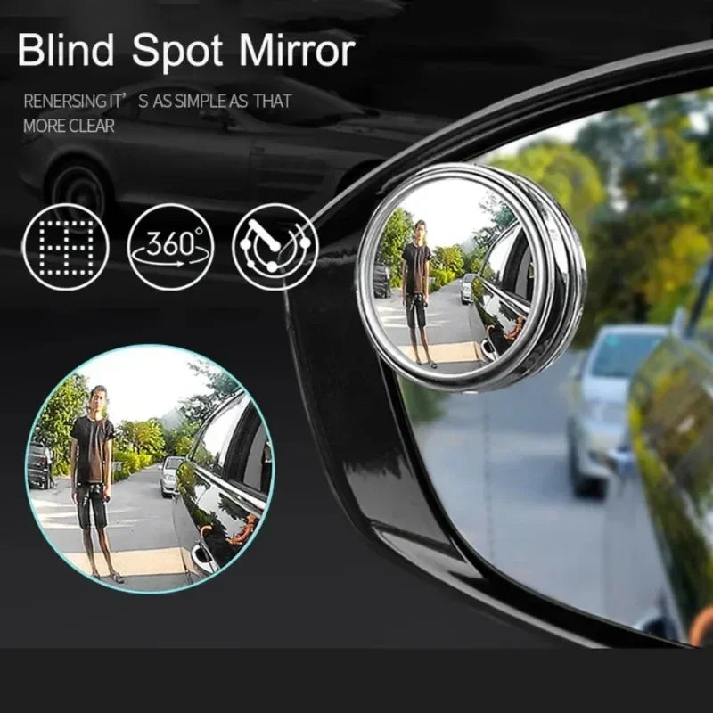 New car reversing small round mirror rearview mirror auxiliary mirror 360 degree blind spot adhesive high-definition reflector