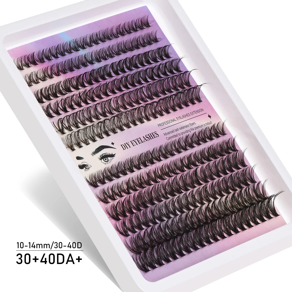 QSTY False eyelashes Cluster Lashes Kit Fluffy Individual Lashes Volume Mixed Tray Faux Mink Lashes Eyelash Extension Makeup