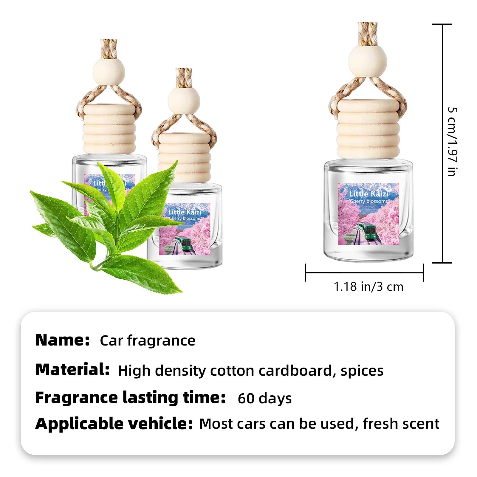 Little kaizi cherry blossoms Scented Car Air Freshener - Long Lasting Car Diffuser - Last 60+ Days