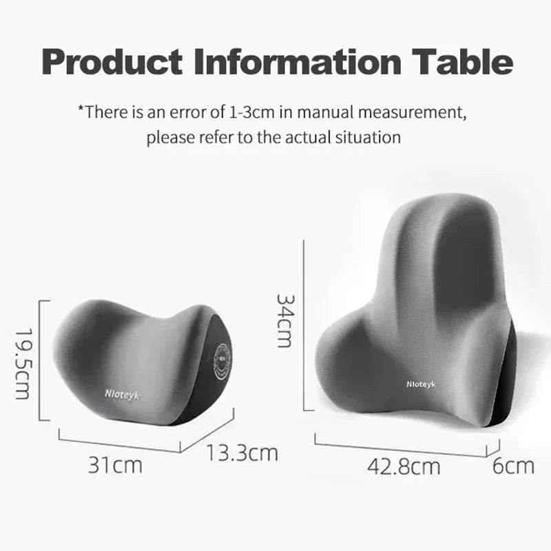 Car Memory Foam Lumbar Support Cushion, Polyester Fabric, Anti-Slip, Washable, Ergonomic Design, Slow Rebound Memory Material
