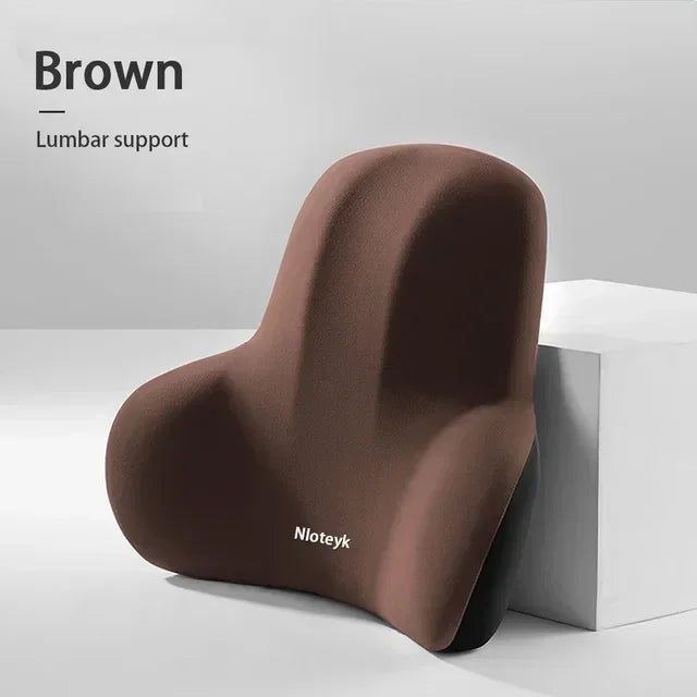 Car Memory Foam Lumbar Support Cushion, Polyester Fabric, Anti-Slip, Washable, Ergonomic Design, Slow Rebound Memory Material