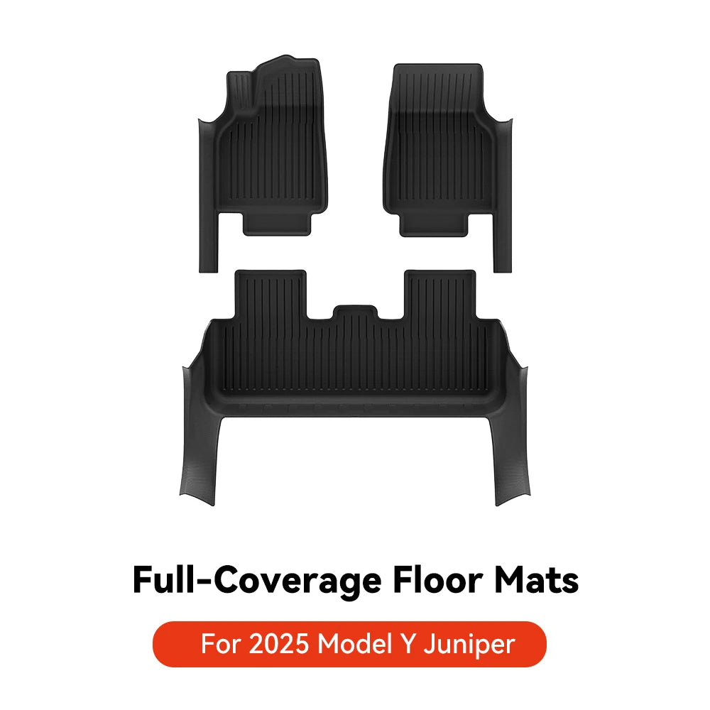 YZ for Tesla Model Y Juniper 2026 Floor Mats with Door Sill Protection Strips All-weather Floor Liner Cargo Mat Trunk Backrest