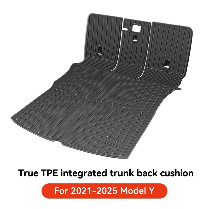 YZ for Tesla Model Y Juniper 2026 Floor Mats with Door Sill Protection Strips All-weather Floor Liner Cargo Mat Trunk Backrest